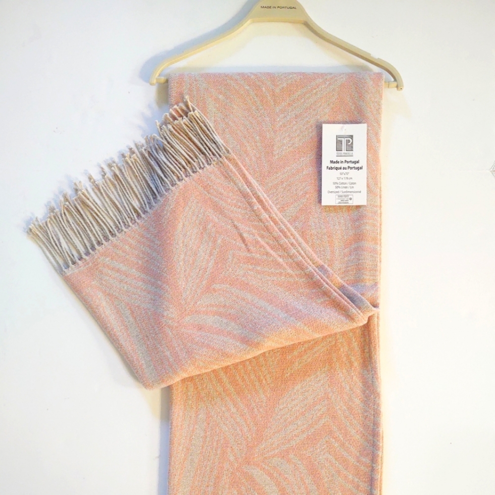 🎁Texteis Penedo Linen Blend Throw Blanket - Bahama Print